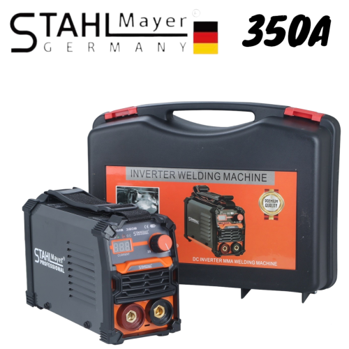 ПРОФЕСИОНАЛЕН ИНВЕРТОРЕН ЕЛЕКТРОЖЕН С ДИСПЛЕЙ И КУФАР 350А STAHLMAYER + 5 ПОДАРЪКА