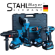 Комплект Немски Акумулаторни Безчеткови Машини 4в1 Stahl Mayer 36V 8Ah Ъглошлайф,Гайковерт,Винтоверт и Перфоратор